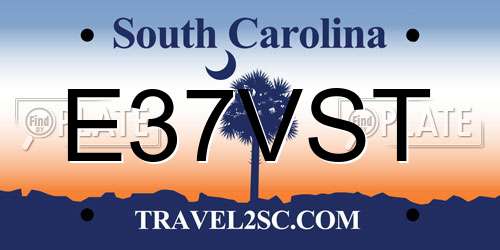 E37VST South Carolina License Plate