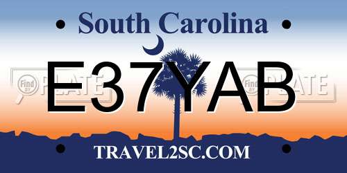 E37YAB South Carolina License Plate