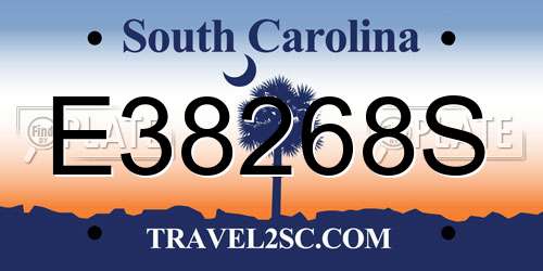 E38268S South Carolina License Plate