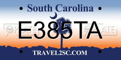 E385TA South Carolina License Plate