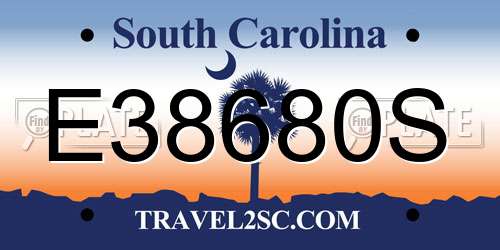 E38680S South Carolina License Plate