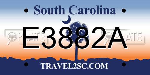 E3882A South Carolina License Plate