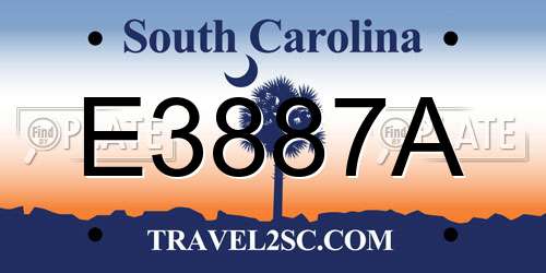 E3887A South Carolina License Plate