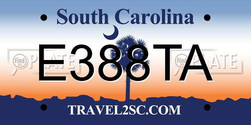 E388TA South Carolina License Plate
