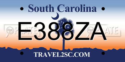 E388ZA South Carolina License Plate