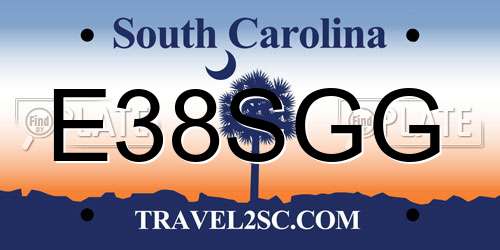 E38SGG South Carolina License Plate