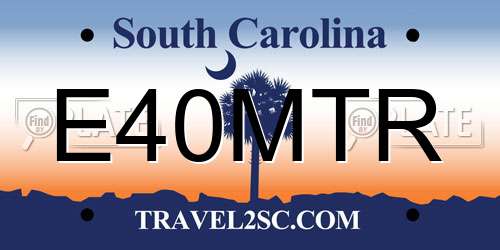 E40MTR South Carolina License Plate