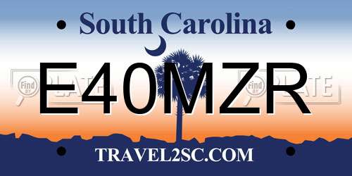 E40MZR South Carolina License Plate