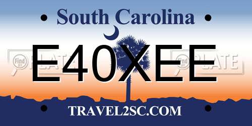 E40XEE South Carolina License Plate