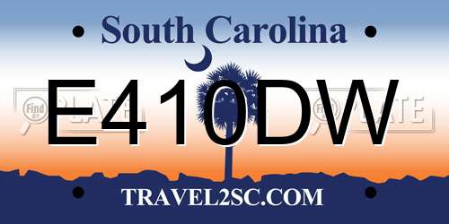 E410DW South Carolina License Plate