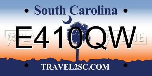 E410QW South Carolina License Plate