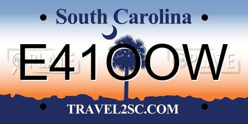 E41OOW South Carolina License Plate