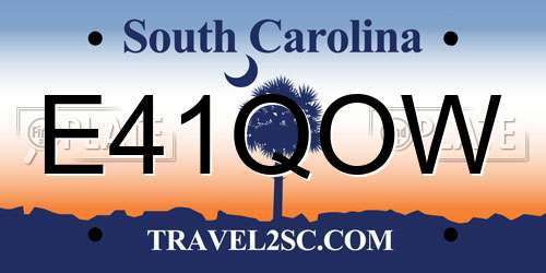 E41QOW South Carolina License Plate