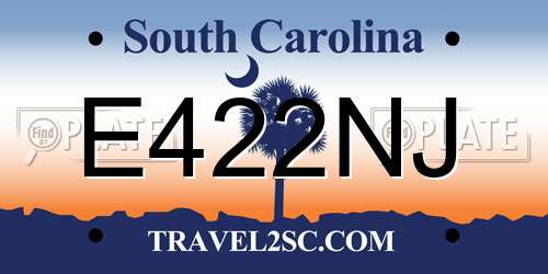 E422NJ South Carolina License Plate