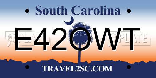 E42OWT South Carolina License Plate