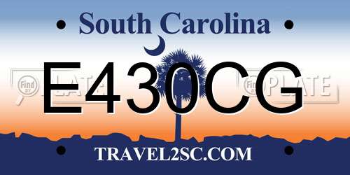 E430CG South Carolina License Plate