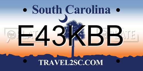 E43KBB South Carolina License Plate