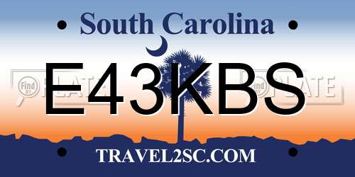 E43KBS South Carolina License Plate