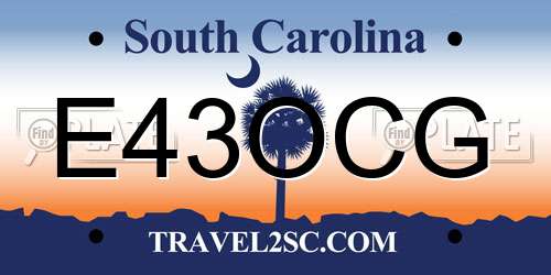 E43OCG South Carolina License Plate