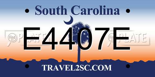 E4407E South Carolina License Plate