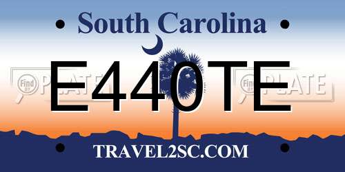 E440TE South Carolina License Plate