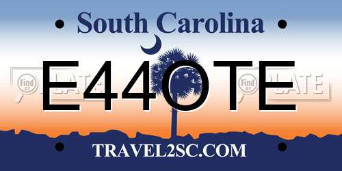 E44OTE South Carolina License Plate