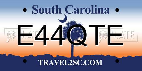 E44QTE South Carolina License Plate