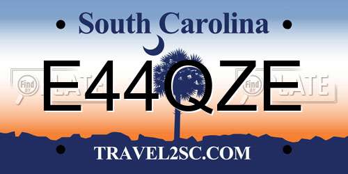 E44QZE South Carolina License Plate