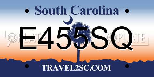 E455SQ South Carolina License Plate