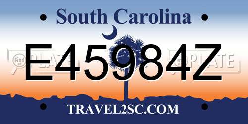 E45984Z South Carolina License Plate