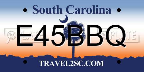 E45BBQ South Carolina License Plate