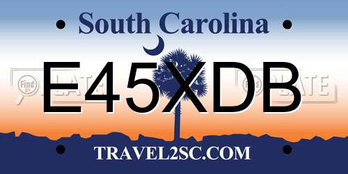 E45XDB South Carolina License Plate