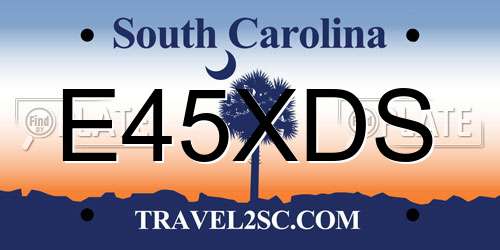 E45XDS South Carolina License Plate