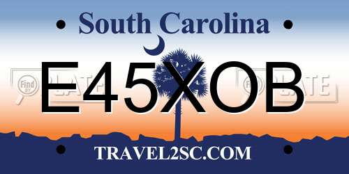 E45XOB South Carolina License Plate