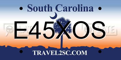 E45XOS South Carolina License Plate