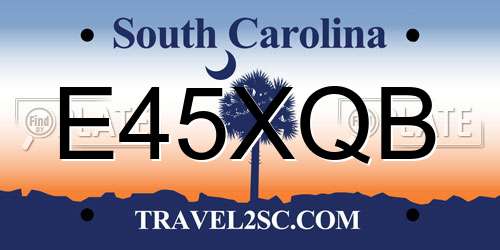 E45XQB South Carolina License Plate