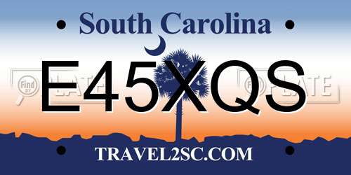 E45XQS South Carolina License Plate