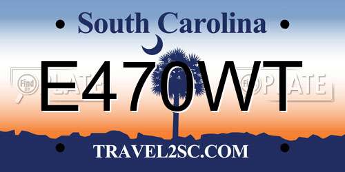 E470WT South Carolina License Plate