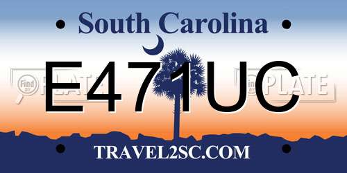 E471UC South Carolina License Plate