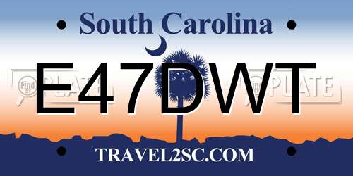 E47DWT South Carolina License Plate