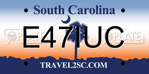 E47IUC South Carolina License Plate