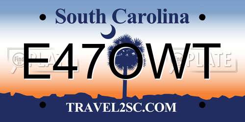 E47OWT South Carolina License Plate