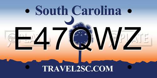 E47QWZ South Carolina License Plate