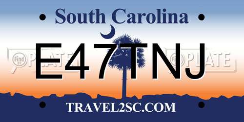 E47TNJ South Carolina License Plate