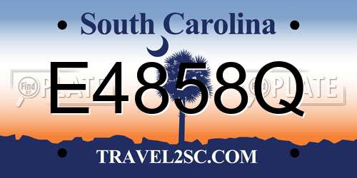 E4858Q South Carolina License Plate