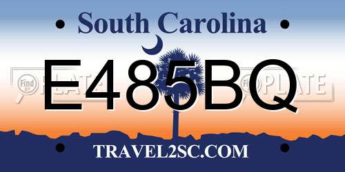 E485BQ South Carolina License Plate