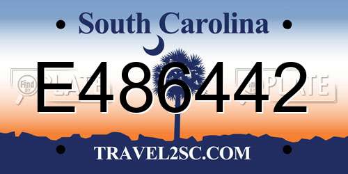 E486442 South Carolina License Plate