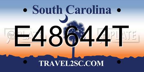 E48644T South Carolina License Plate