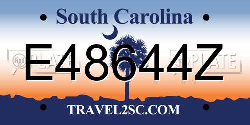 E48644Z South Carolina License Plate
