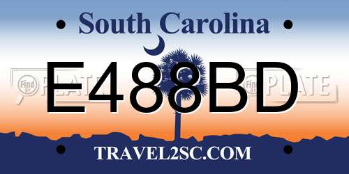 E488BD South Carolina License Plate